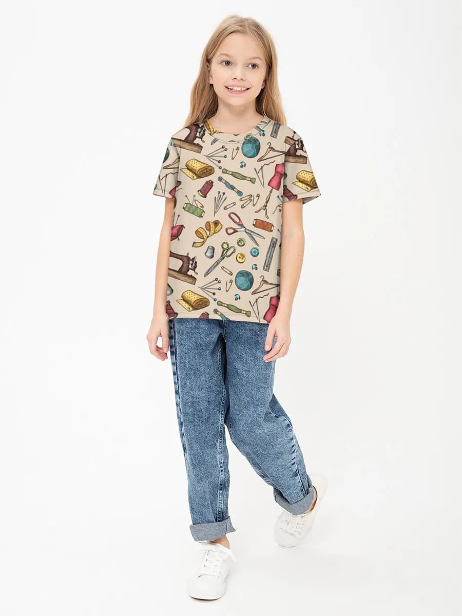 Children's cotton T-shirt (for girls. Copy)