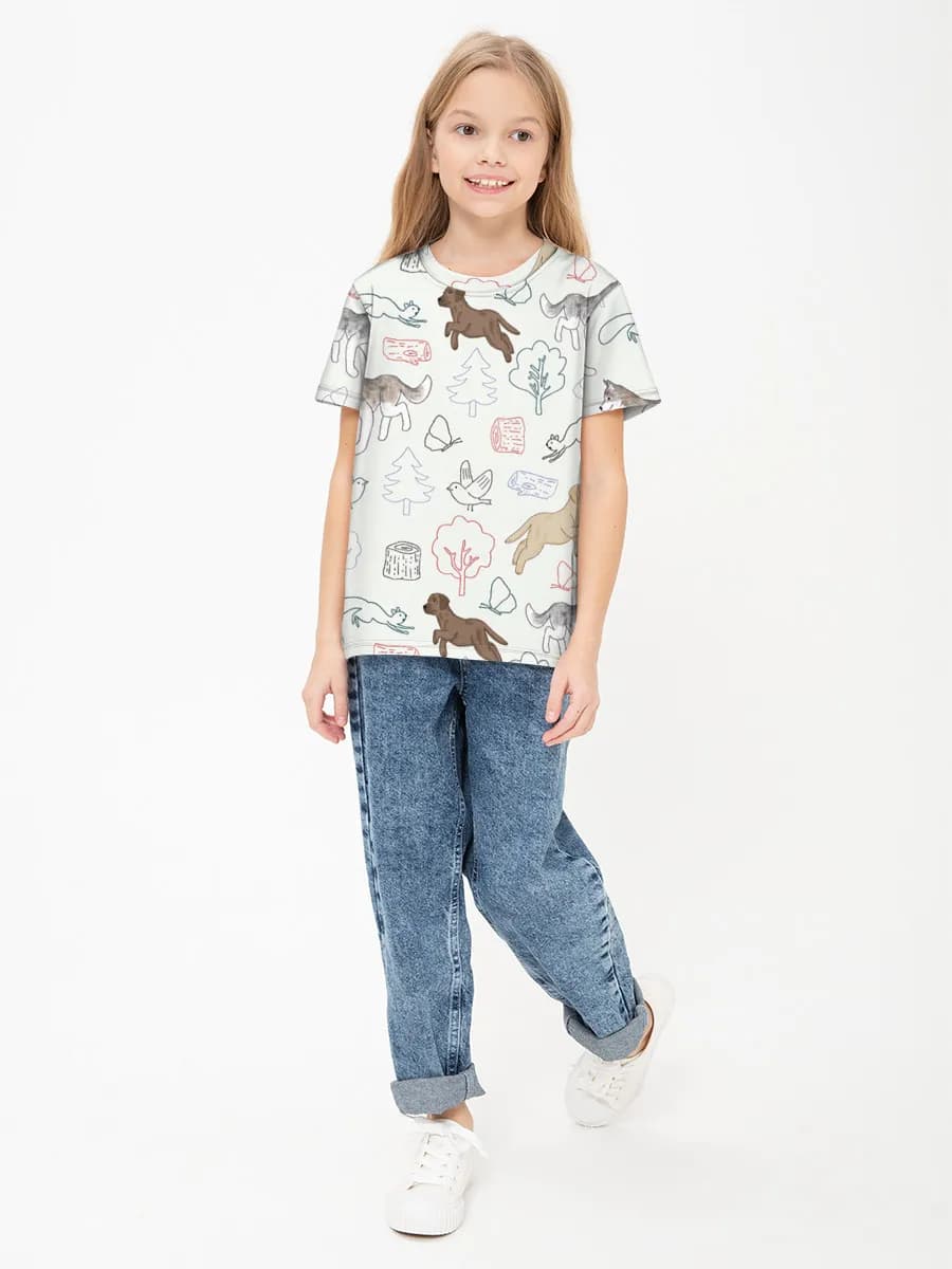 Children's cotton T-shirt (for girls. Copy)