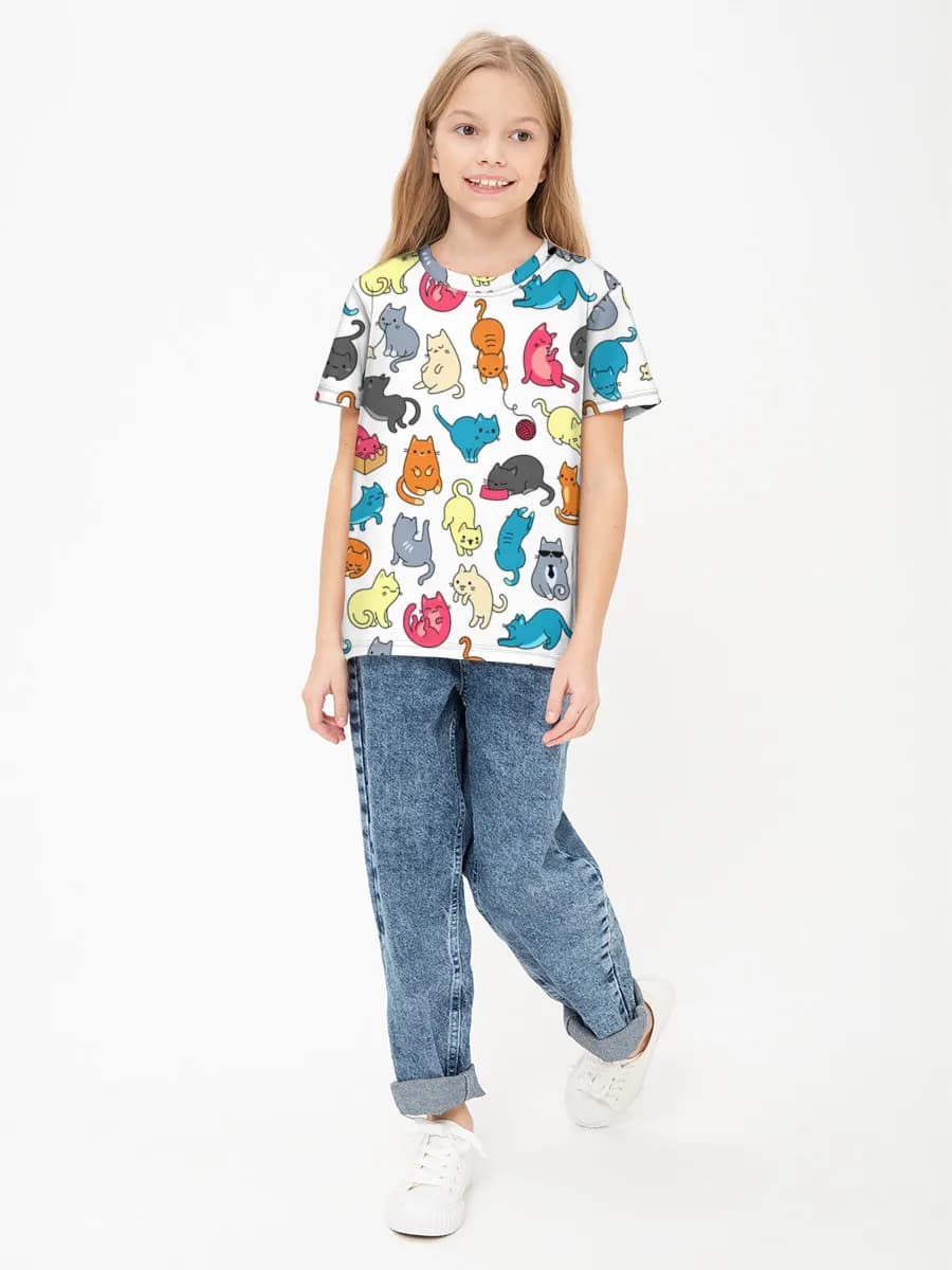 Children's cotton T-shirt (for girls. Copy)