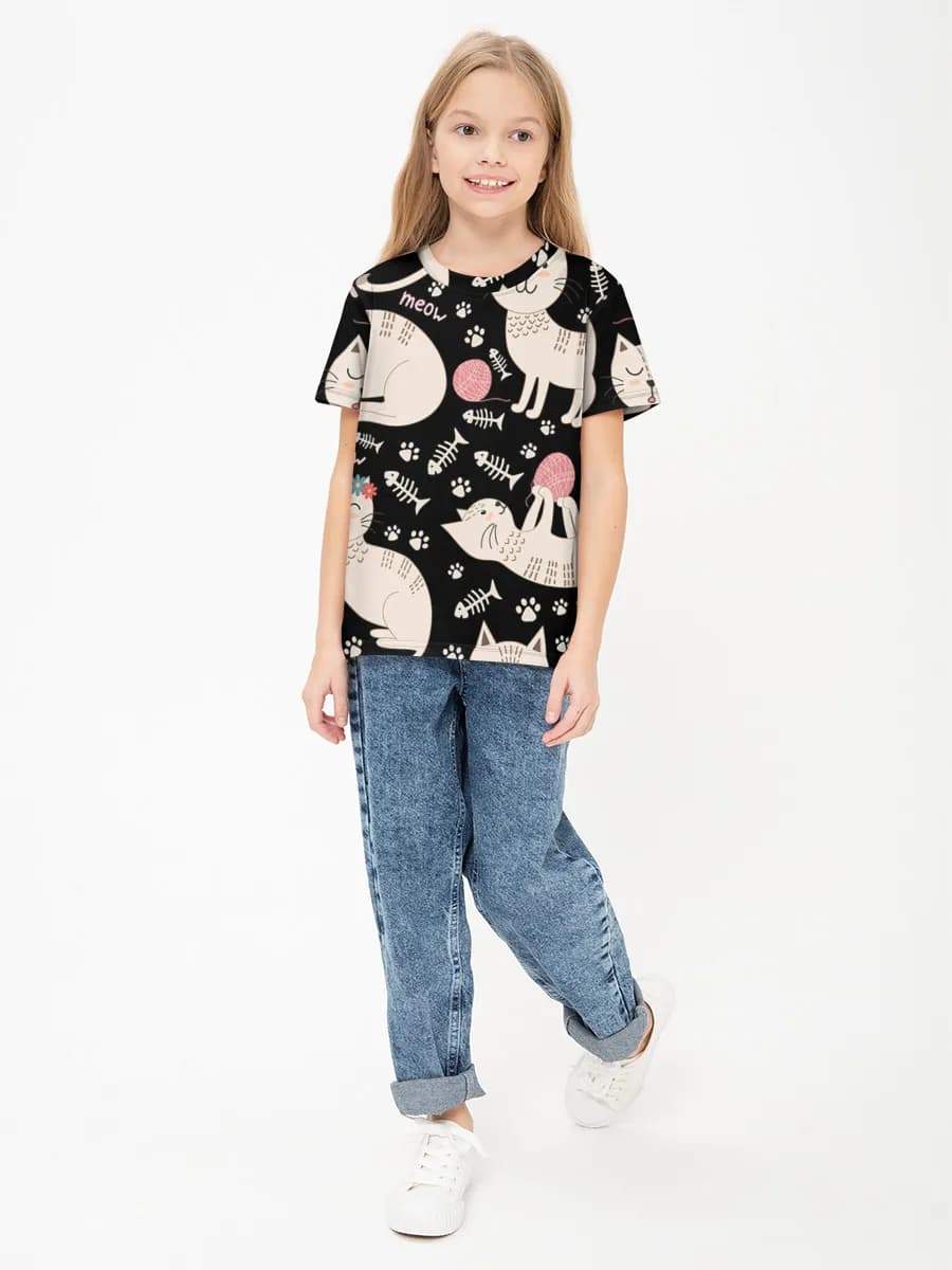 Children's cotton T-shirt (for girls. Copy)
