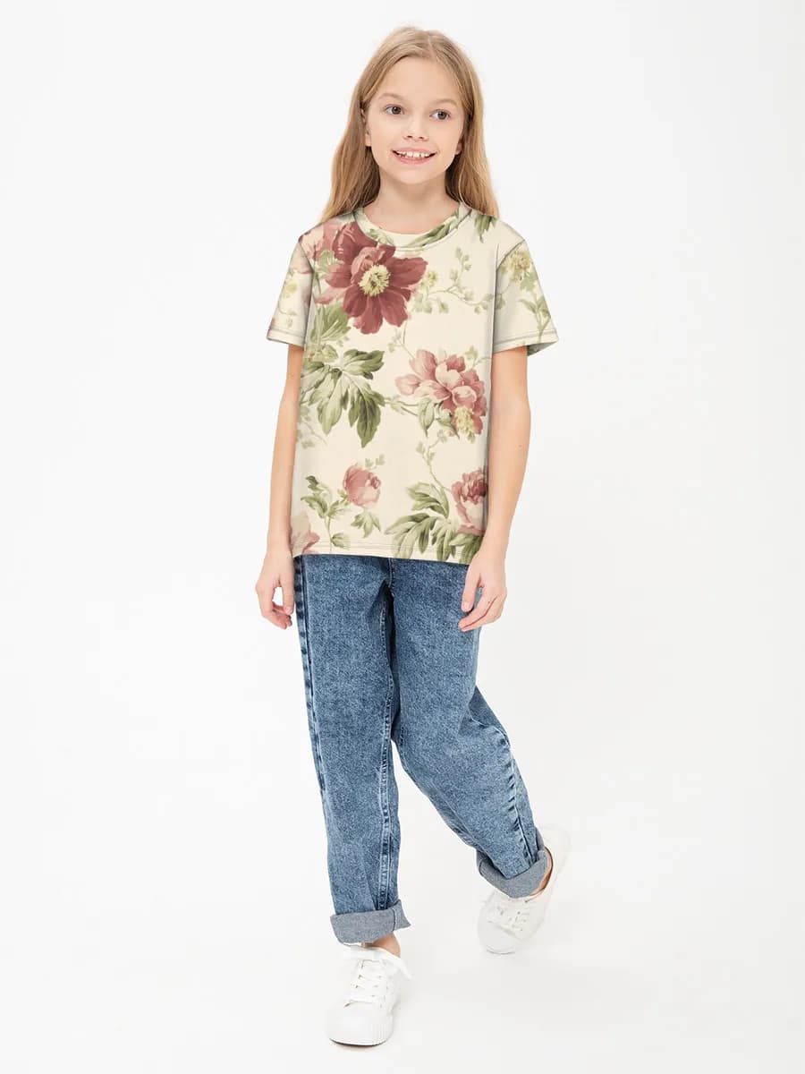 Children's cotton T-shirt (for girls. Copy)