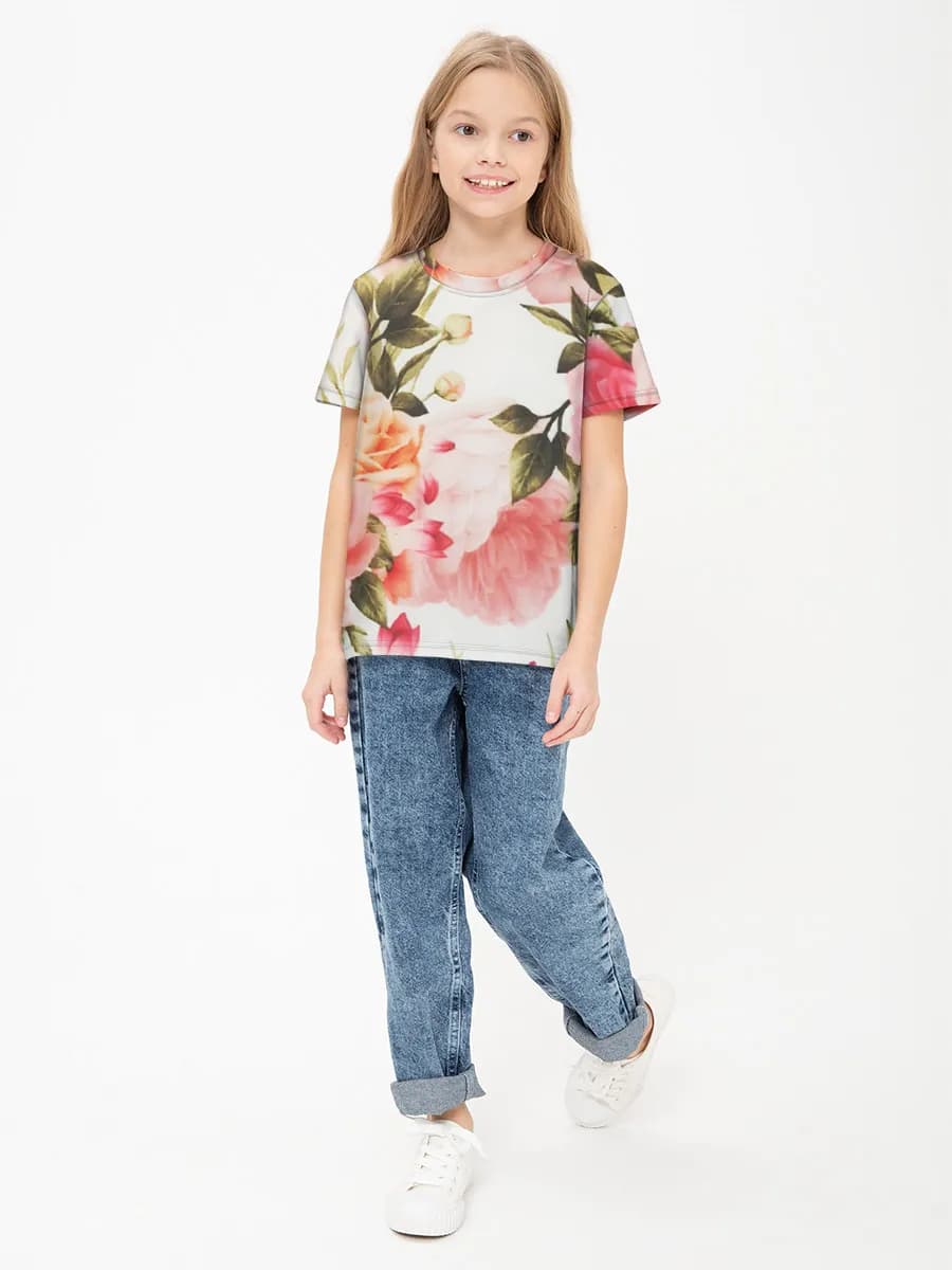 Children's cotton T-shirt (for girls. Copy)