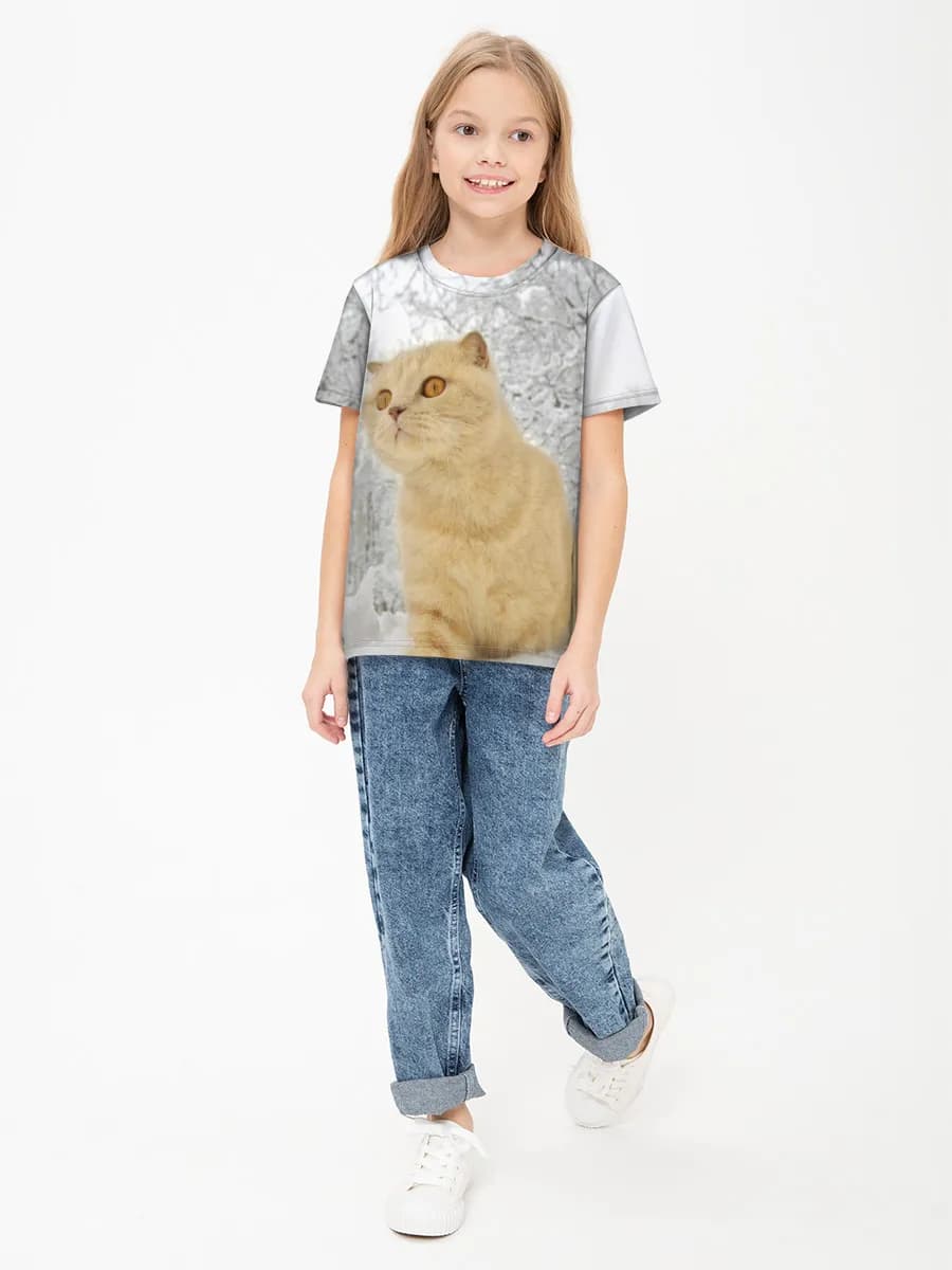 Children's cotton T-shirt (for girls. Copy)