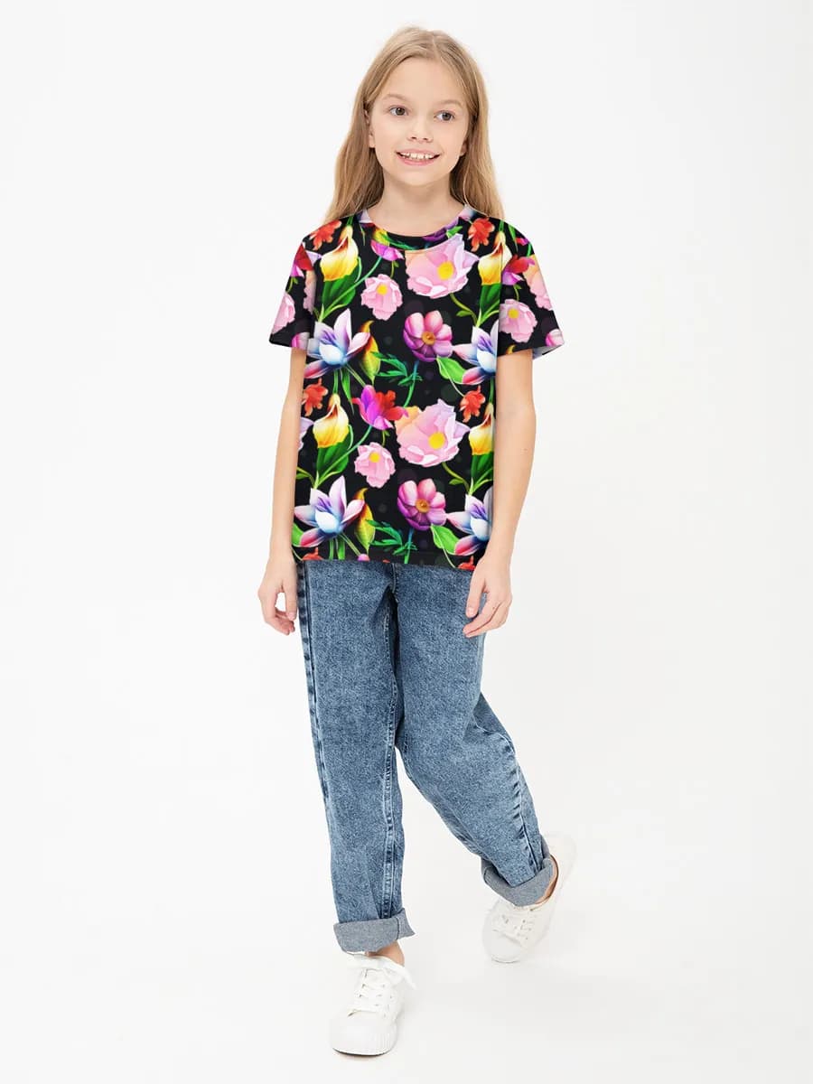 Children's cotton T-shirt (for girls. Copy)