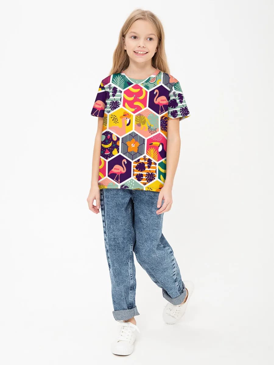 Children's cotton T-shirt (for girls. Copy)