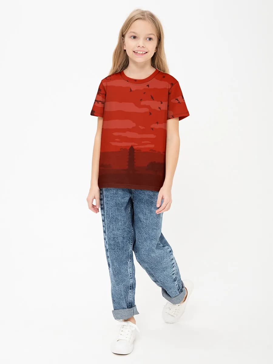 Children's cotton T-shirt (for girls. Copy)