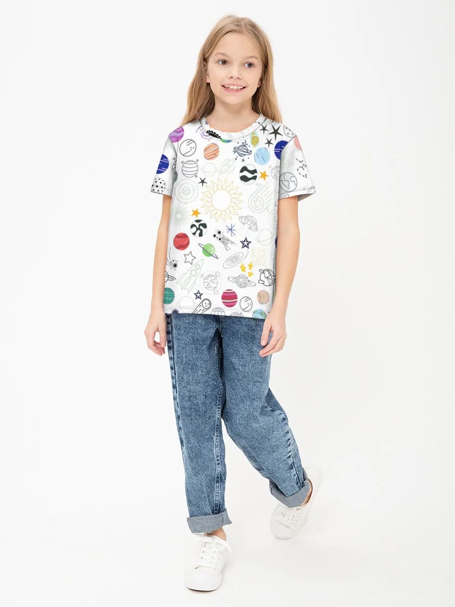 Children's cotton T-shirt (for girls. Copy)