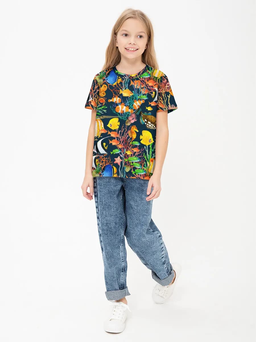 Children's cotton T-shirt (for girls. Copy)