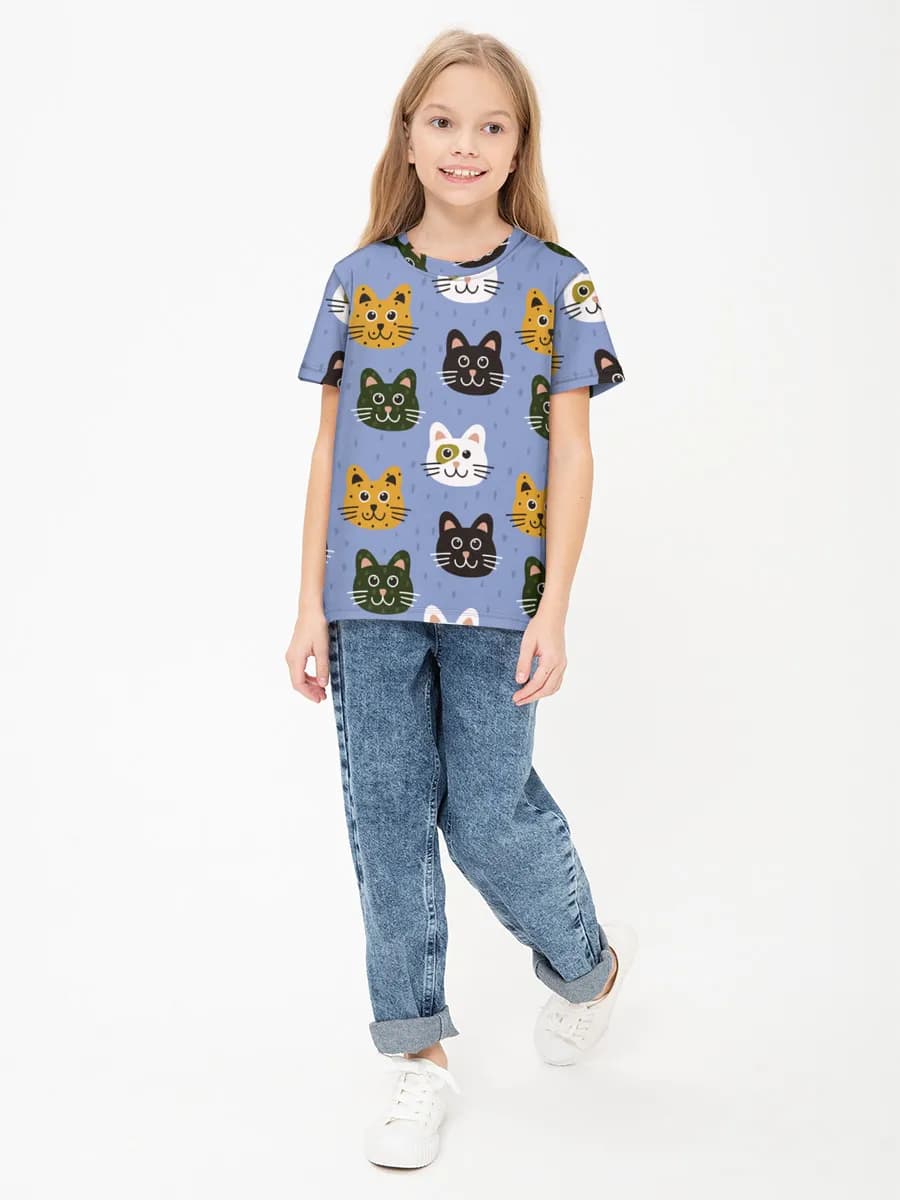 Children's cotton T-shirt (for girls. Copy)