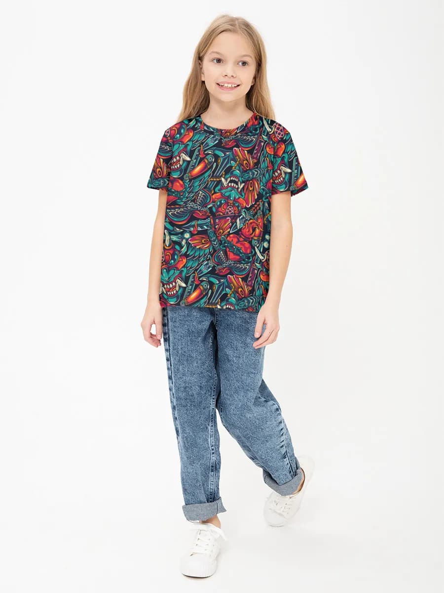 Children's cotton T-shirt (for girls. Copy)