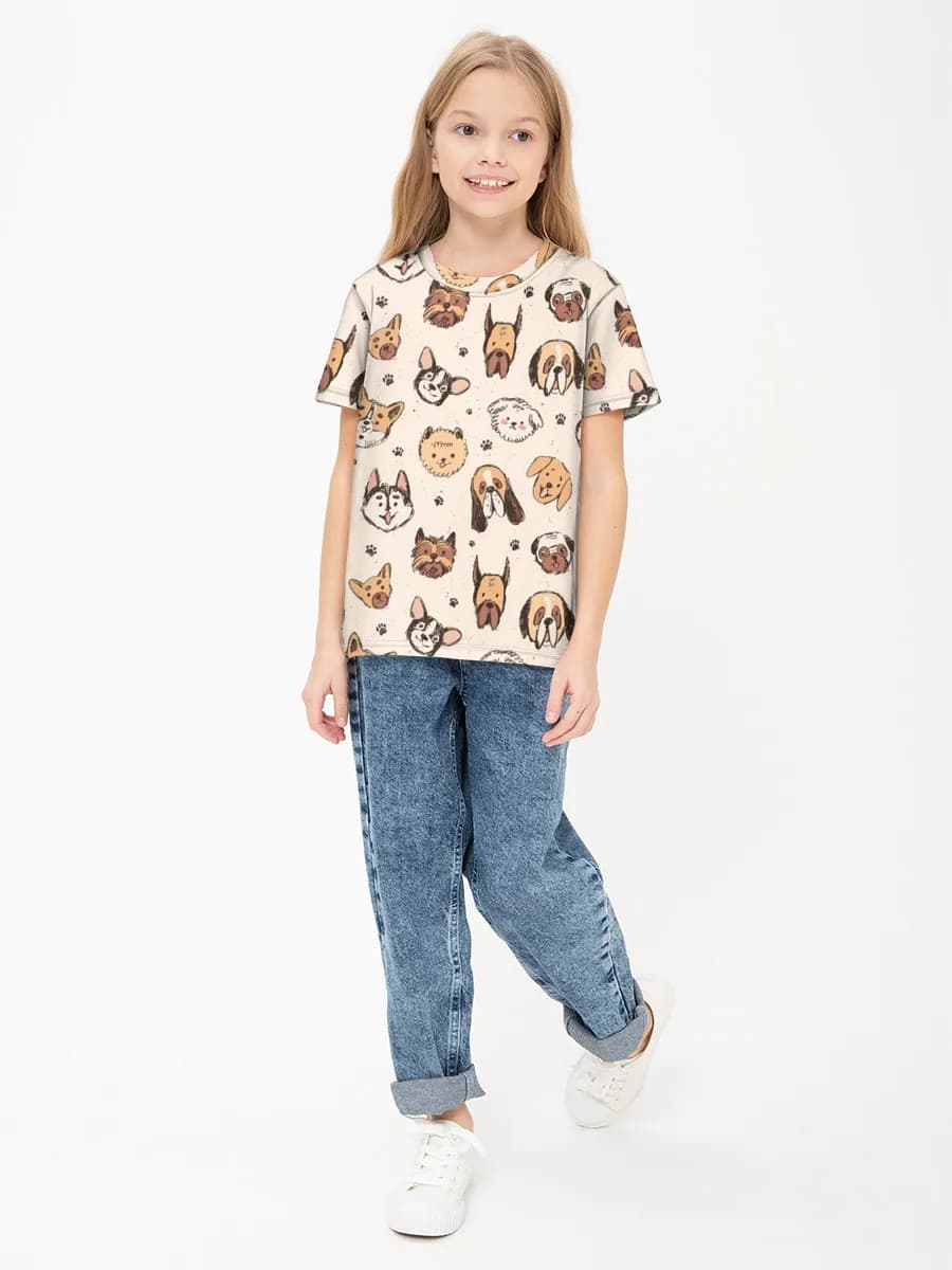 Children's cotton T-shirt (for girls. Copy)