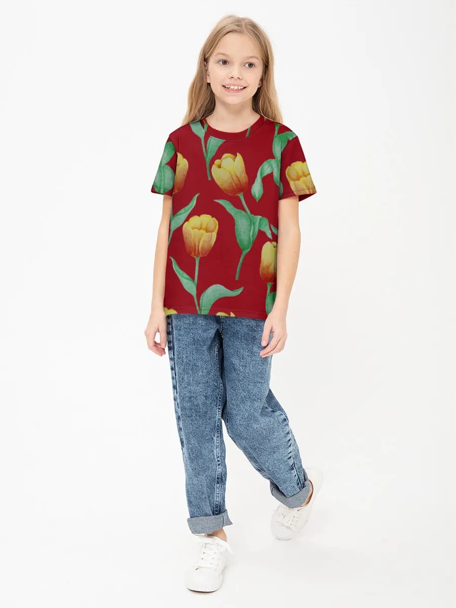 Children's cotton T-shirt (for girls. Copy)