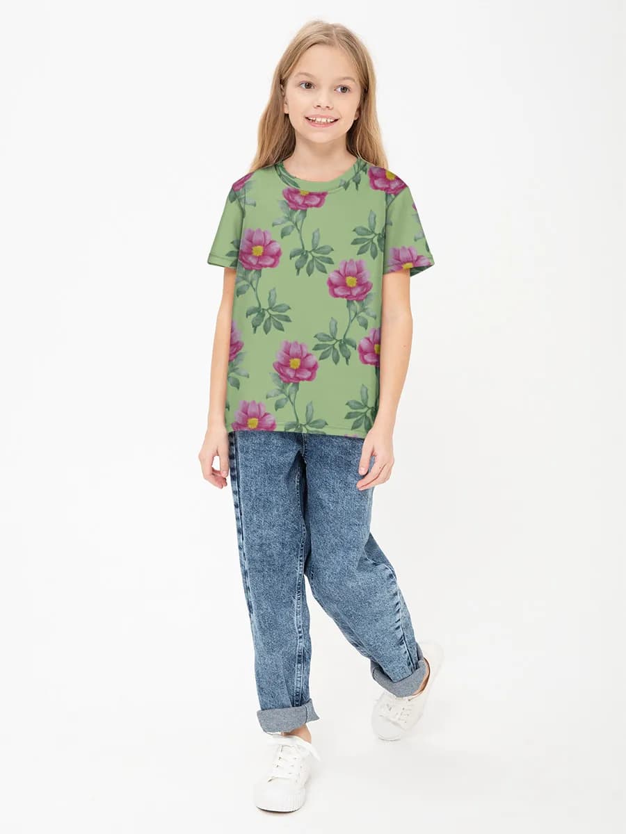 Children's cotton T-shirt (for girls. Copy)