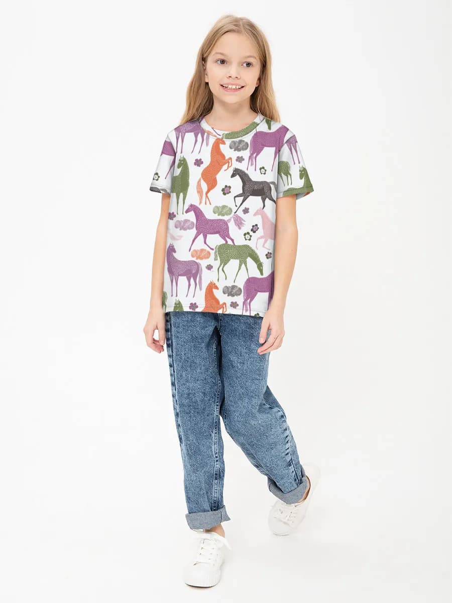 Children's cotton T-shirt (for girls. Copy)