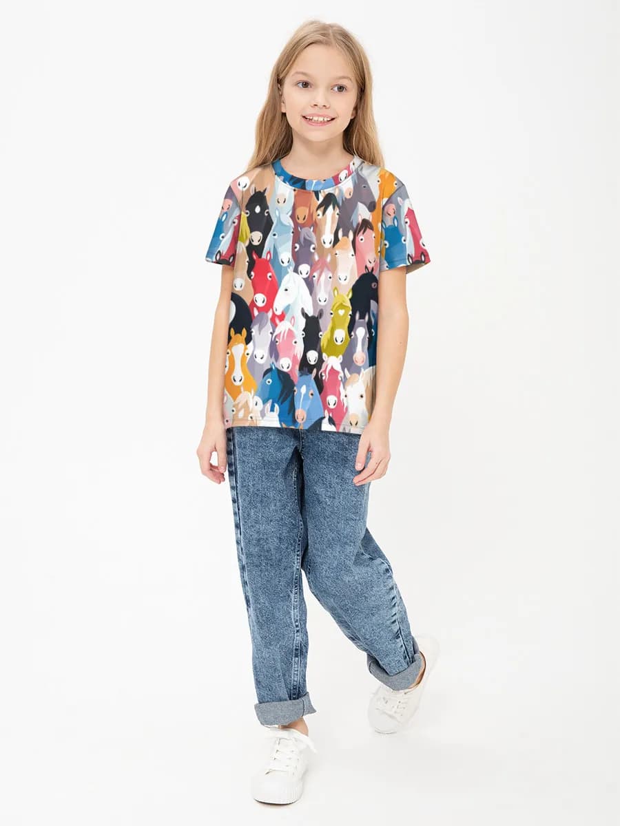 Children's cotton T-shirt (for girls. Copy)