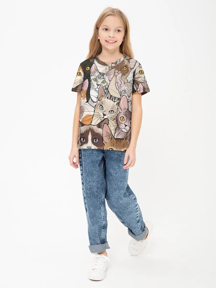 Children's cotton T-shirt (for girls. Copy)