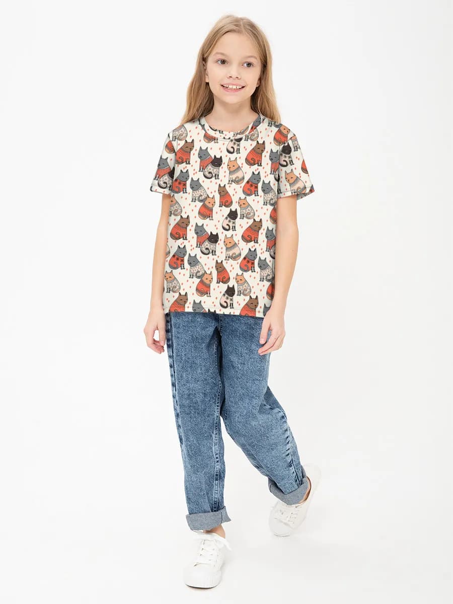 Children's cotton T-shirt (for girls. Copy)
