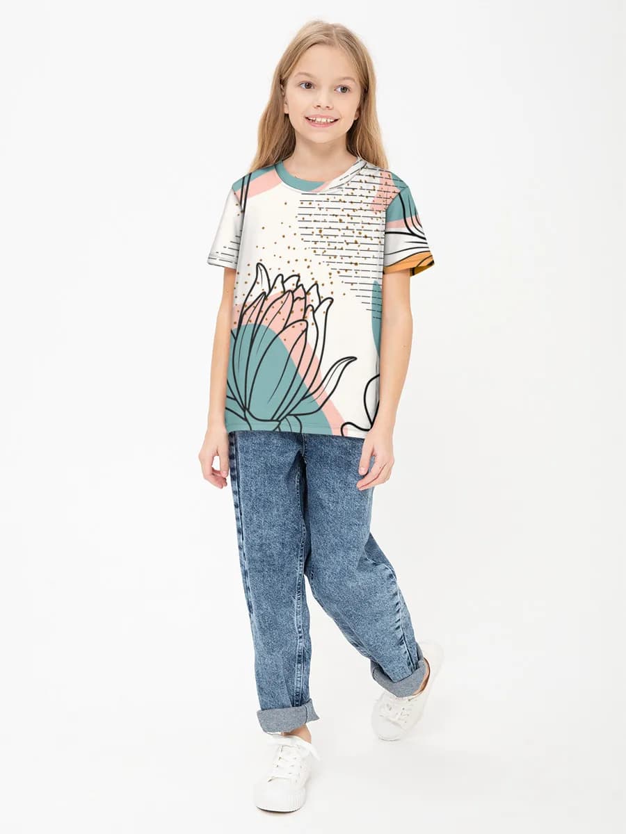 Children's cotton T-shirt (for girls. Copy)