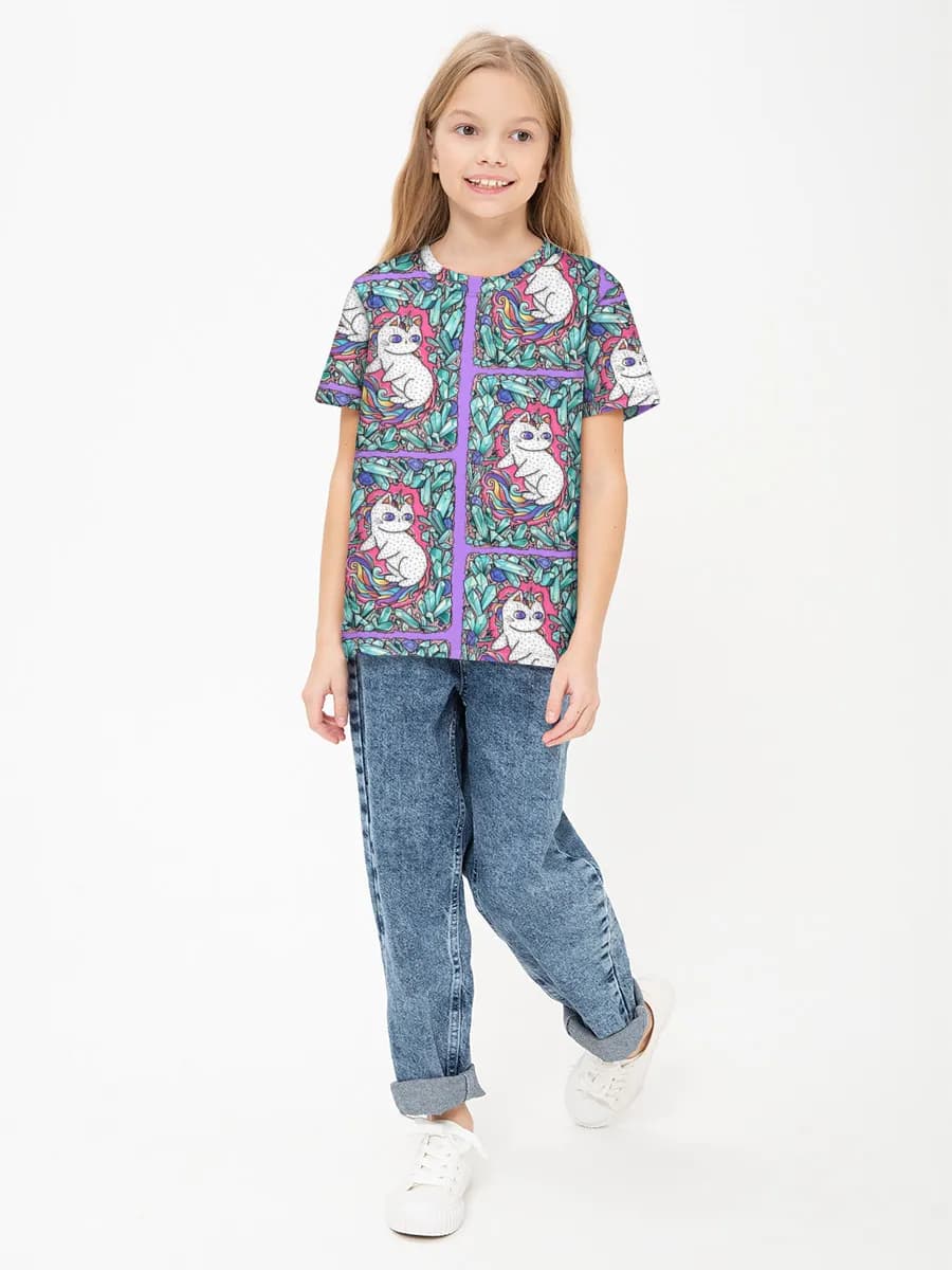 Children's cotton T-shirt (for girls. Copy)