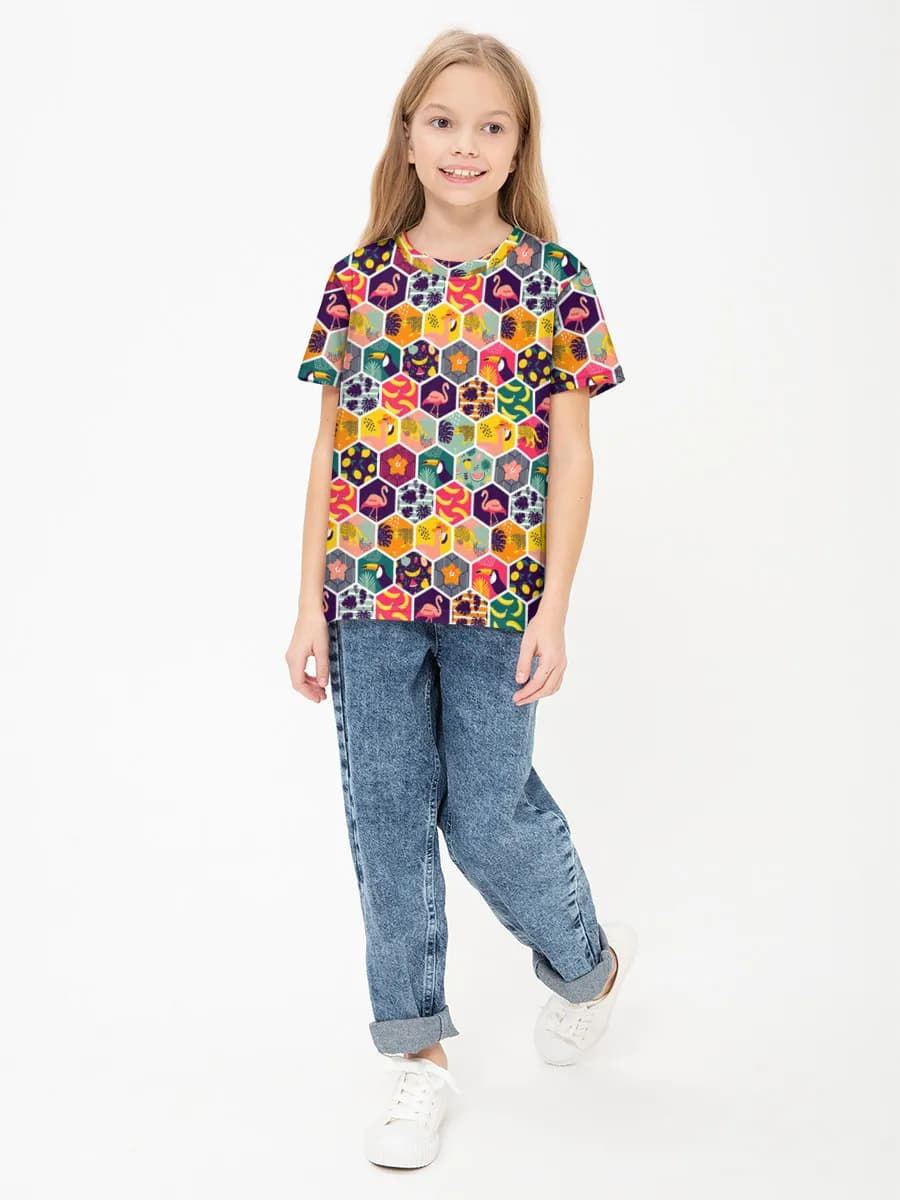 Children's cotton T-shirt (for girls. Copy)