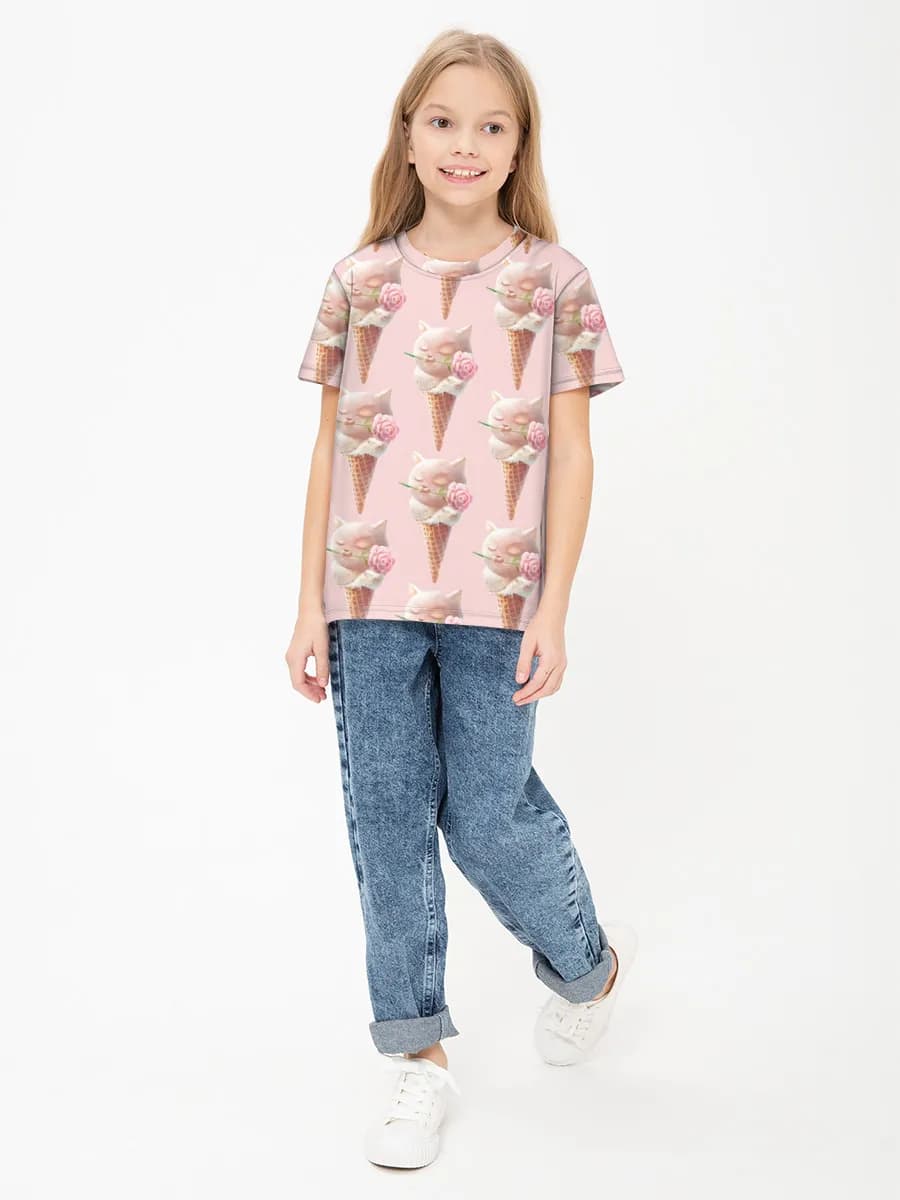Children's cotton T-shirt (for girls. Copy)