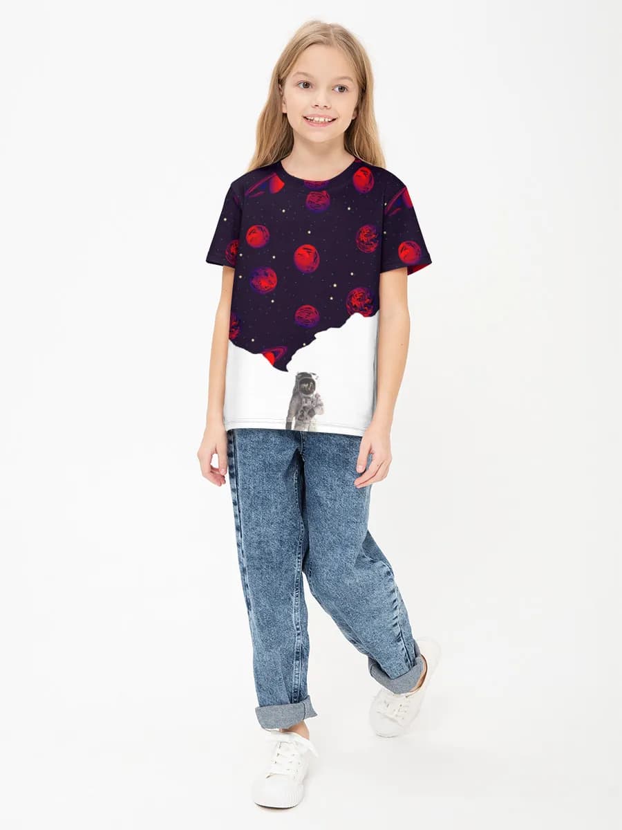 Children's cotton T-shirt (for girls. Copy)