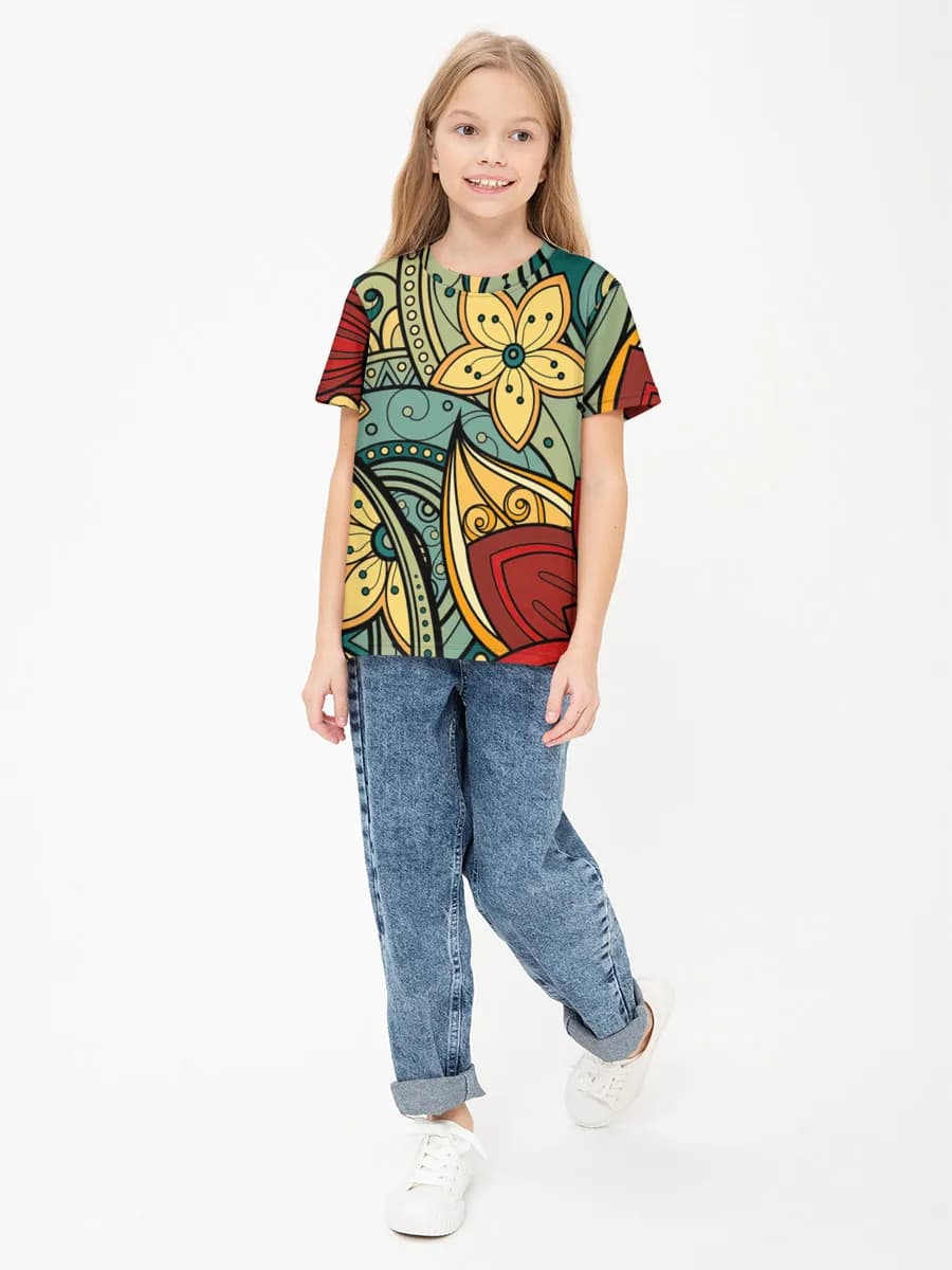 Children's cotton T-shirt (for girls. Copy)