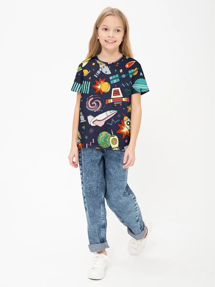 Children's cotton T-shirt (for girls. Copy)