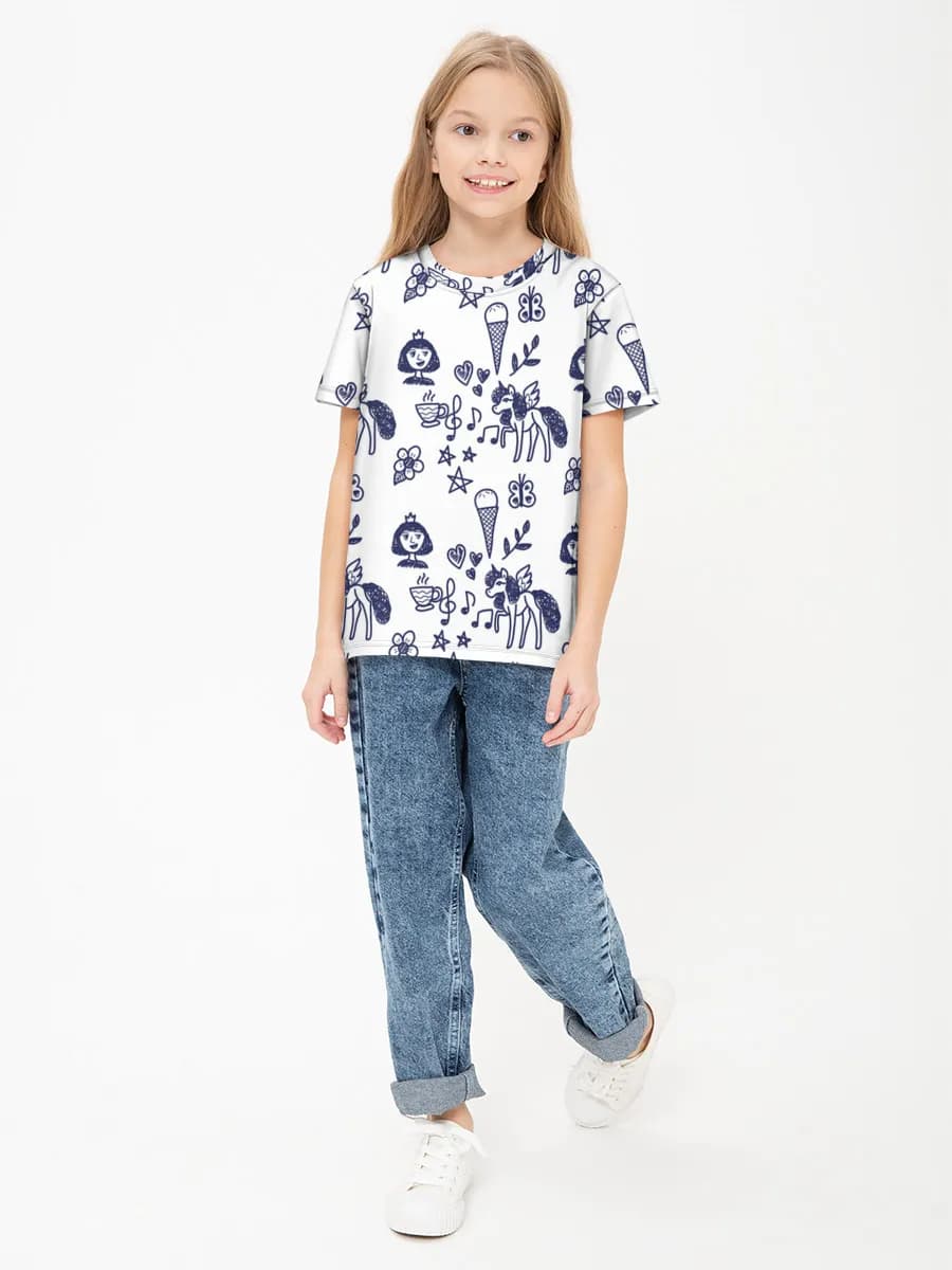 Children's cotton T-shirt (for girls. Copy)
