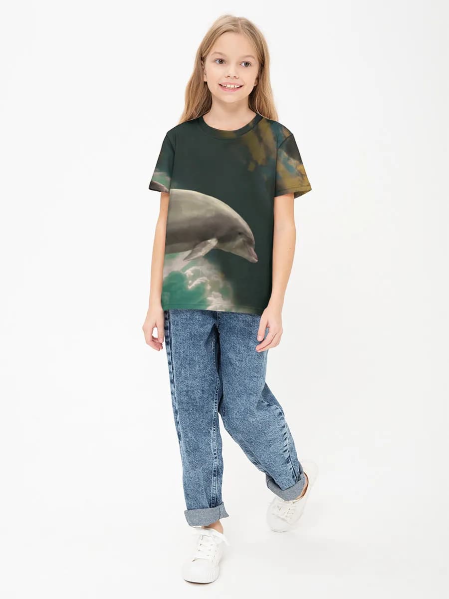 Children's cotton T-shirt (for girls. Copy)