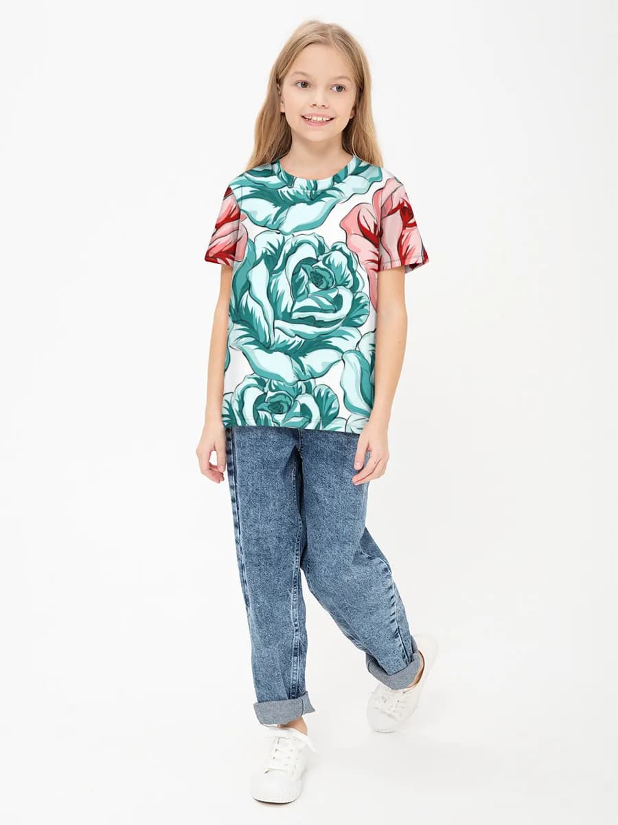 Children's cotton T-shirt (for girls. Copy)