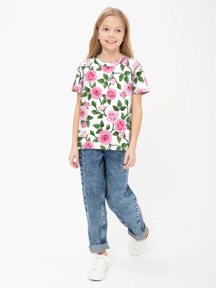 Children's cotton T-shirt (for girls. Copy)