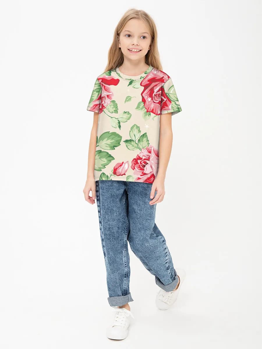Children's cotton T-shirt (for girls. Copy)