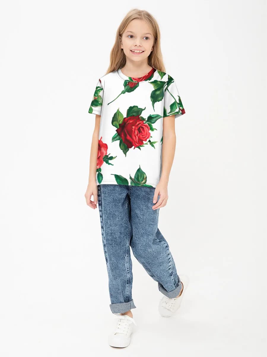 Children's cotton T-shirt (for girls. Copy)