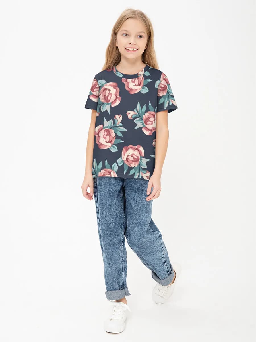Children's cotton T-shirt (for girls. Copy)