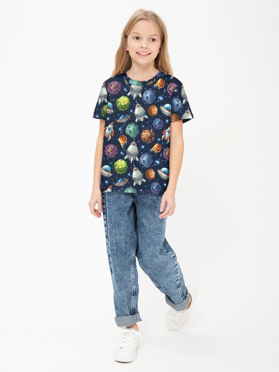 Children's cotton T-shirt (for girls. Copy)