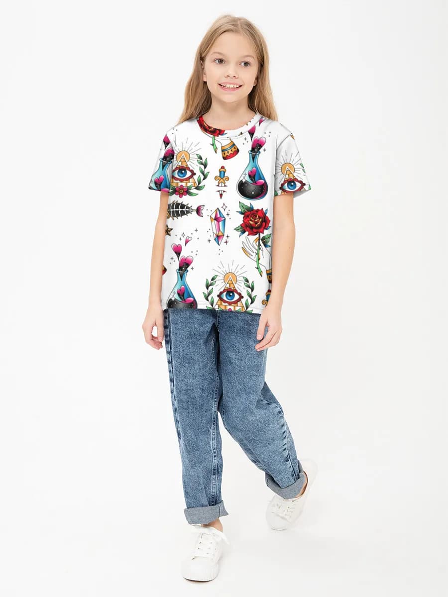 Children's cotton T-shirt (for girls. Copy)
