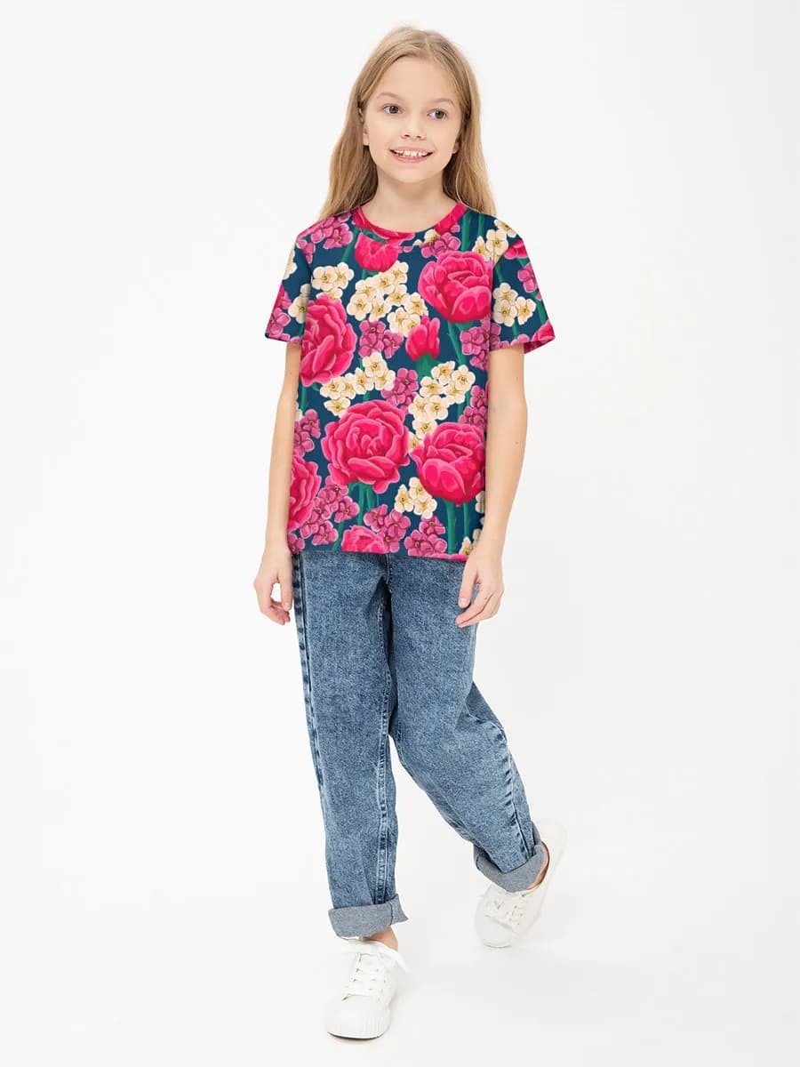 Children's cotton T-shirt (for girls. Copy)