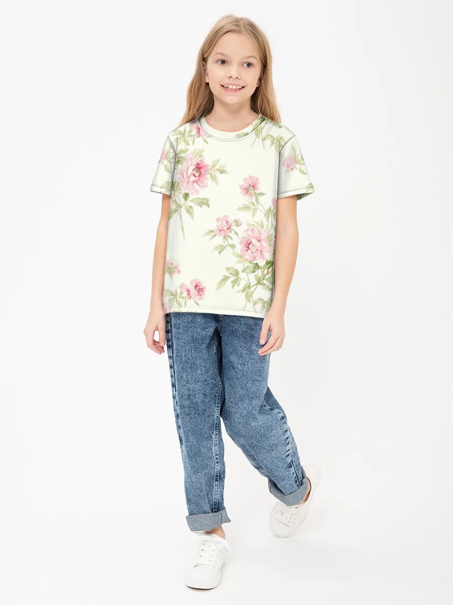 Children's cotton T-shirt (for girls. Copy)