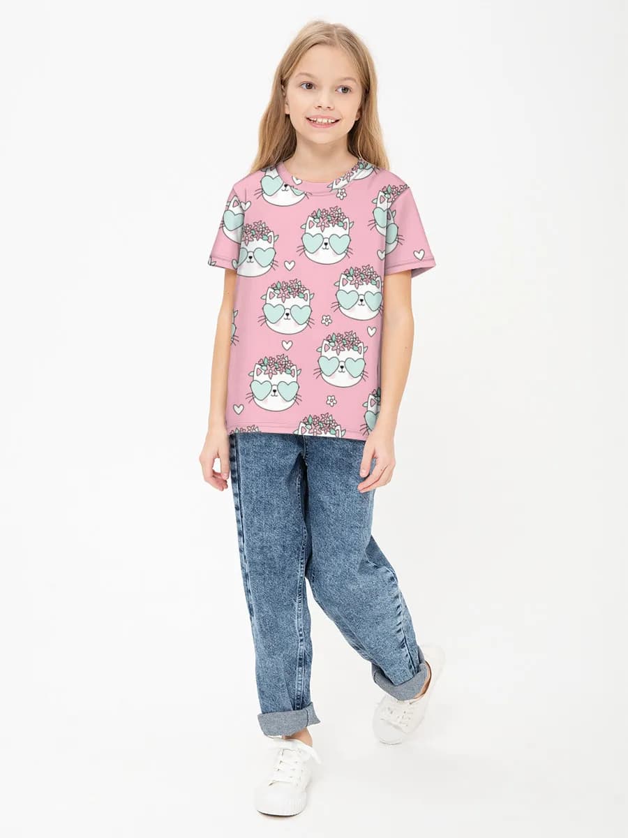 Children's cotton T-shirt (for girls. Copy)