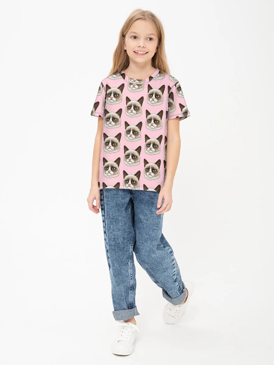 Children's cotton T-shirt (for girls. Copy)