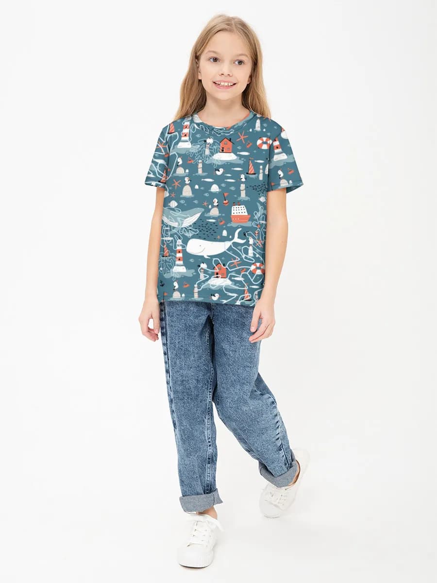Children's cotton T-shirt (for girls. Copy)
