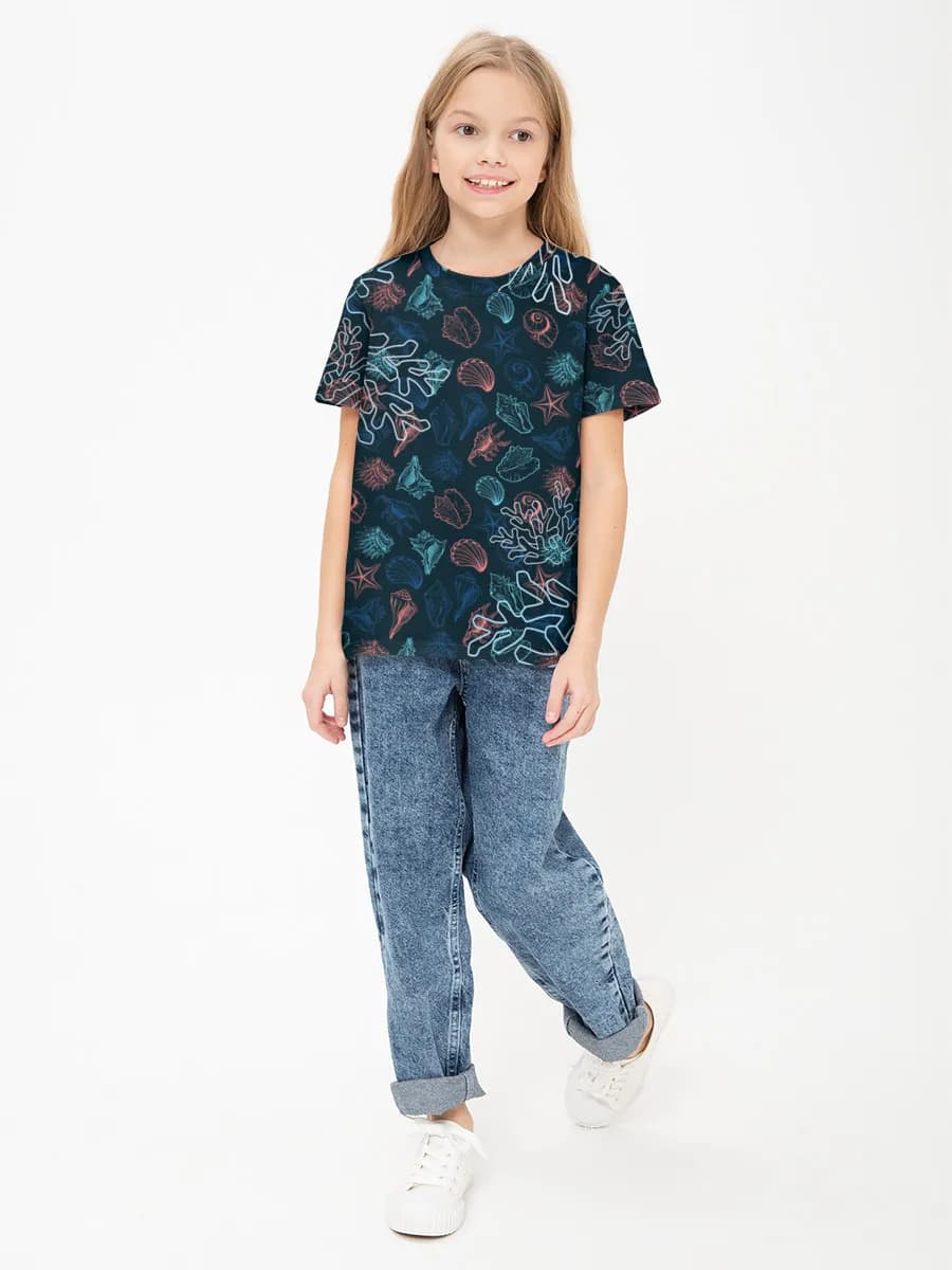 Children's cotton T-shirt (for girls. Copy)