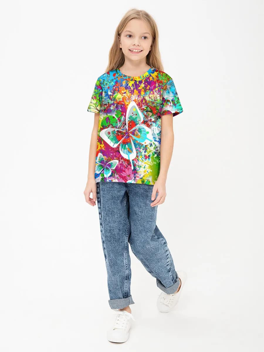 Children's cotton T-shirt (for girls. Copy)