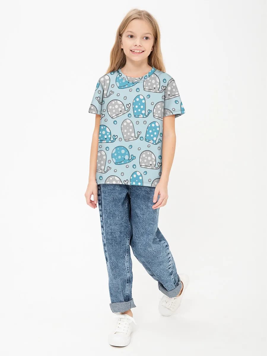 Children's cotton T-shirt (for girls. Copy)