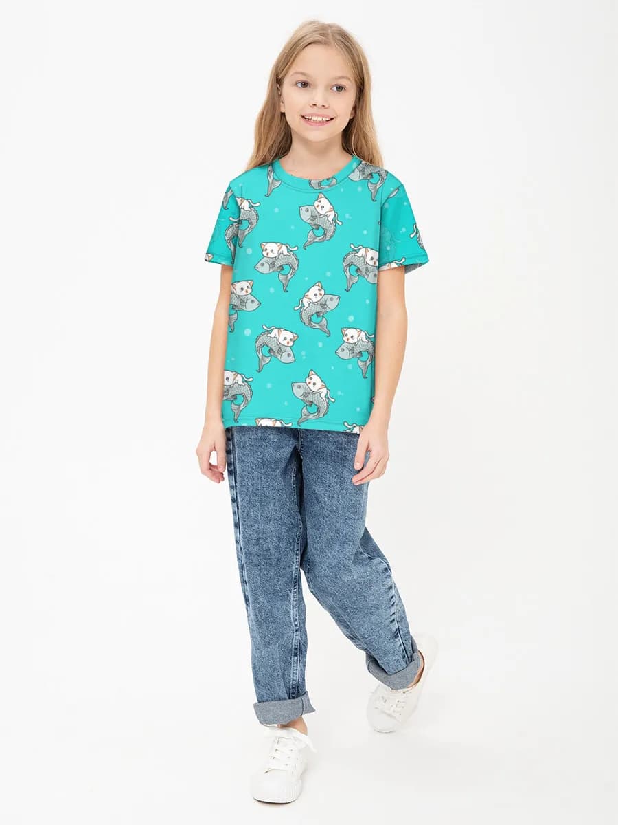 Children's cotton T-shirt (for girls. Copy)