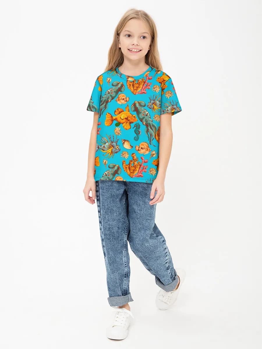 Children's cotton T-shirt (for girls. Copy)
