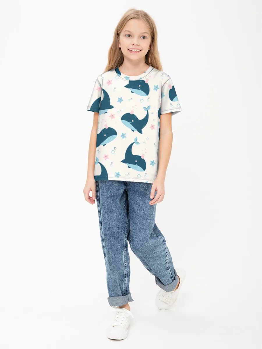 Children's cotton T-shirt (for girls. Copy)