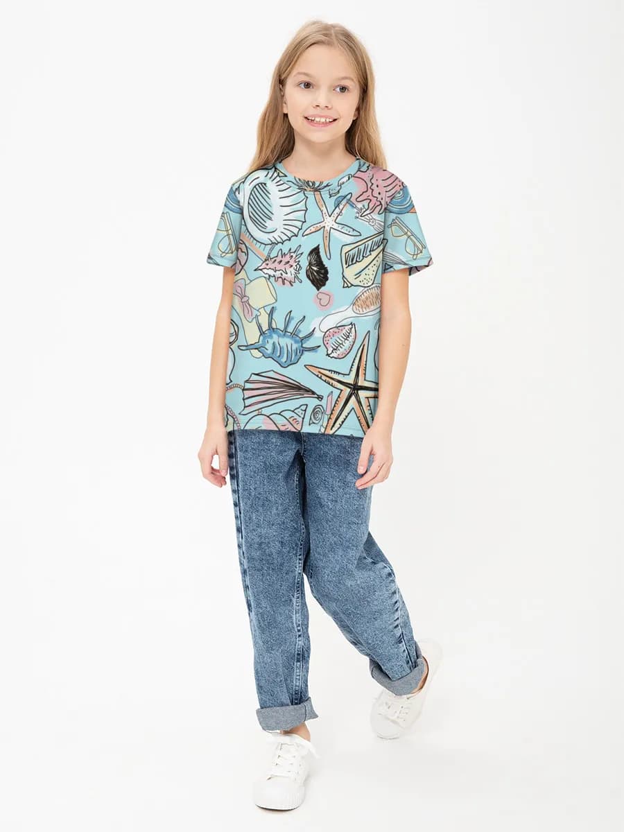 Children's cotton T-shirt (for girls. Copy)