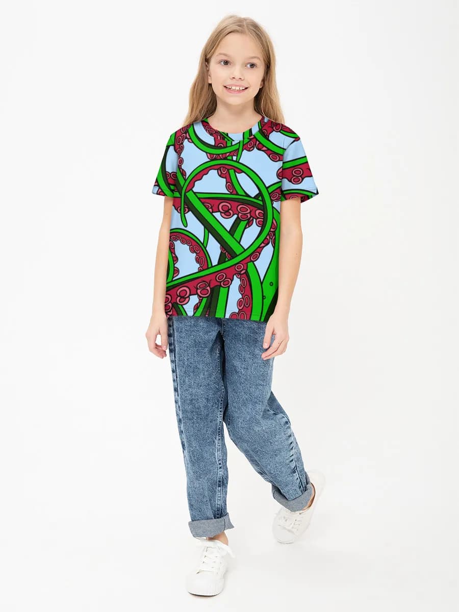 Children's cotton T-shirt (for girls. Copy)